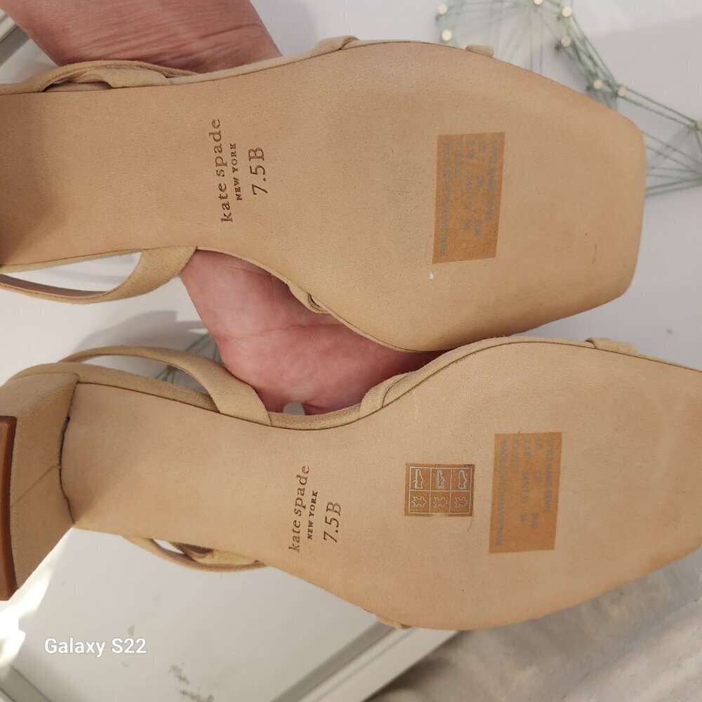 Kate Spade New York Renee Suede Block Heel Strappy Slingback Sandals Size 7.5 - Picture 7 of 10